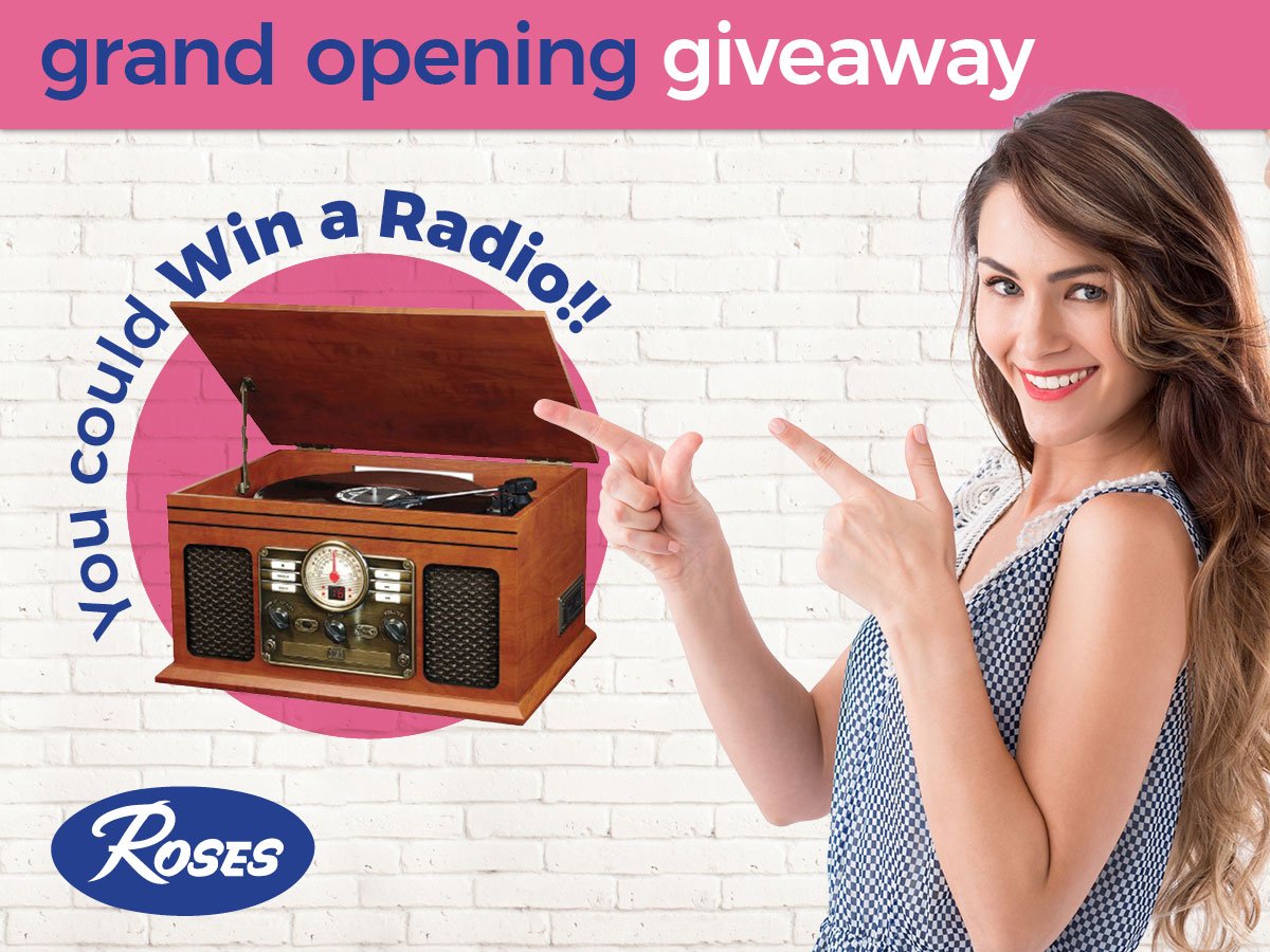 RosesStore's tweet photo. Roses is giving away prizes during our store Grand Openings! To see if there is one near you, check out our FB page: RosesDiscountStores https://t.co/bDoNArT5y6
