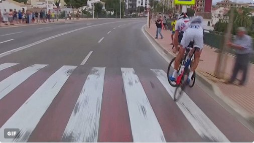 cyclingweekly's tweet photo. Watch: Tobias Ludvigsson pulls off impressive whip while out in the Vuelta breakaway #LV2017 | https://t.co/0qB6gryGDs https://t.co/QFYiPTSBHc