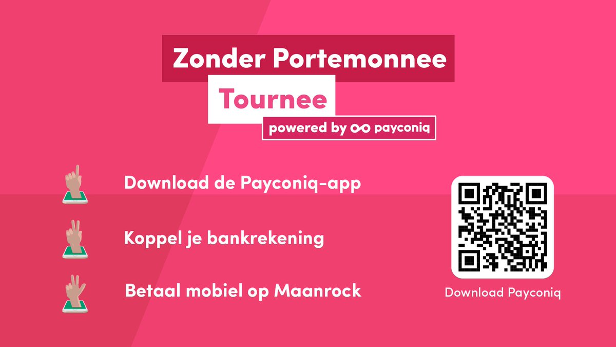 Ook op #maanrock17 kan je met Payconiq betalen aan het Groot en Feest Podium (Grote Markt &amp; IJzerenleen). #maanrock17