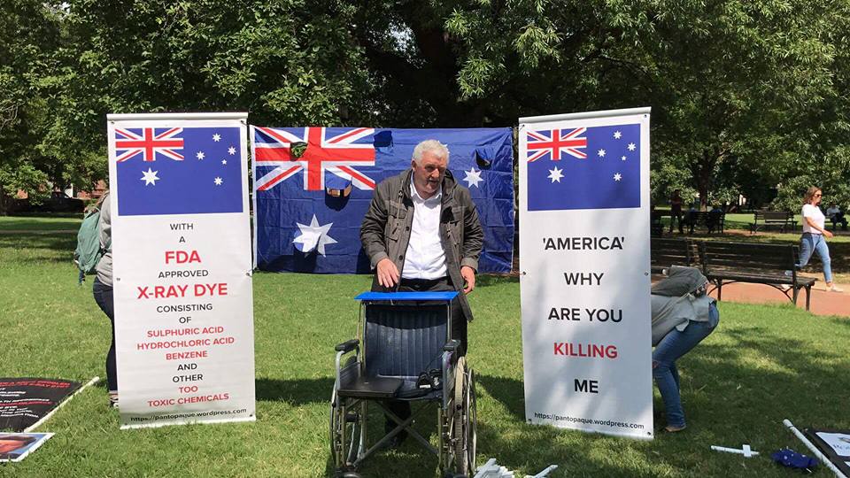 tal7291's tweet photo. Derek Morrison flew all the way to WDC from Australia to share his story about medical harms #FDA_APPROVED #PANTOPAQUE #ARACHNOIDITIS https://t.co/35n3ODtpyk