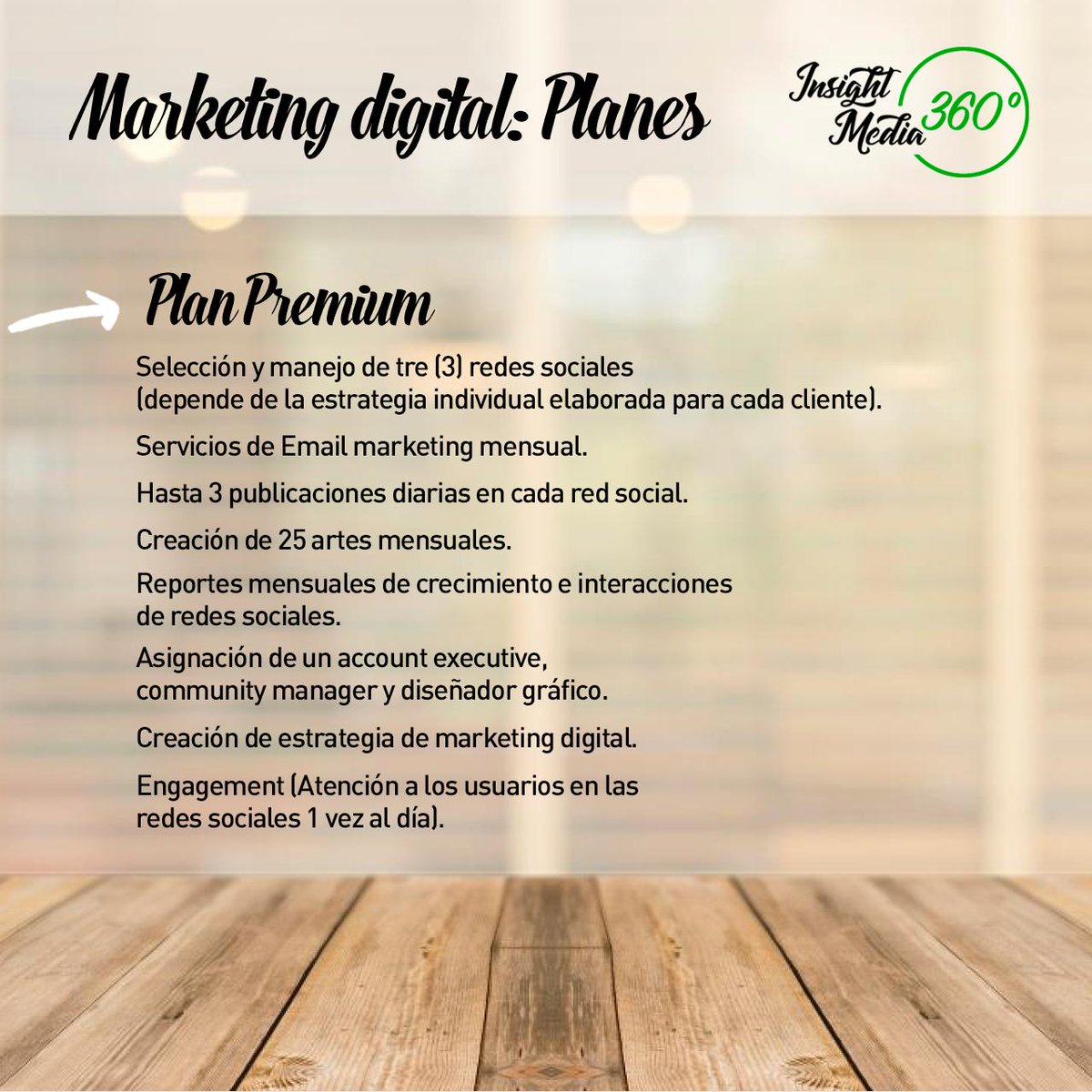 insightmedia360's tweet photo. Tenemos el Plan de marketing digital con todos los detalles que requieras,  te ofrecemos el "Plan Premium".Todo lo que necesita su negocio https://t.co/1BfxgzrGNb