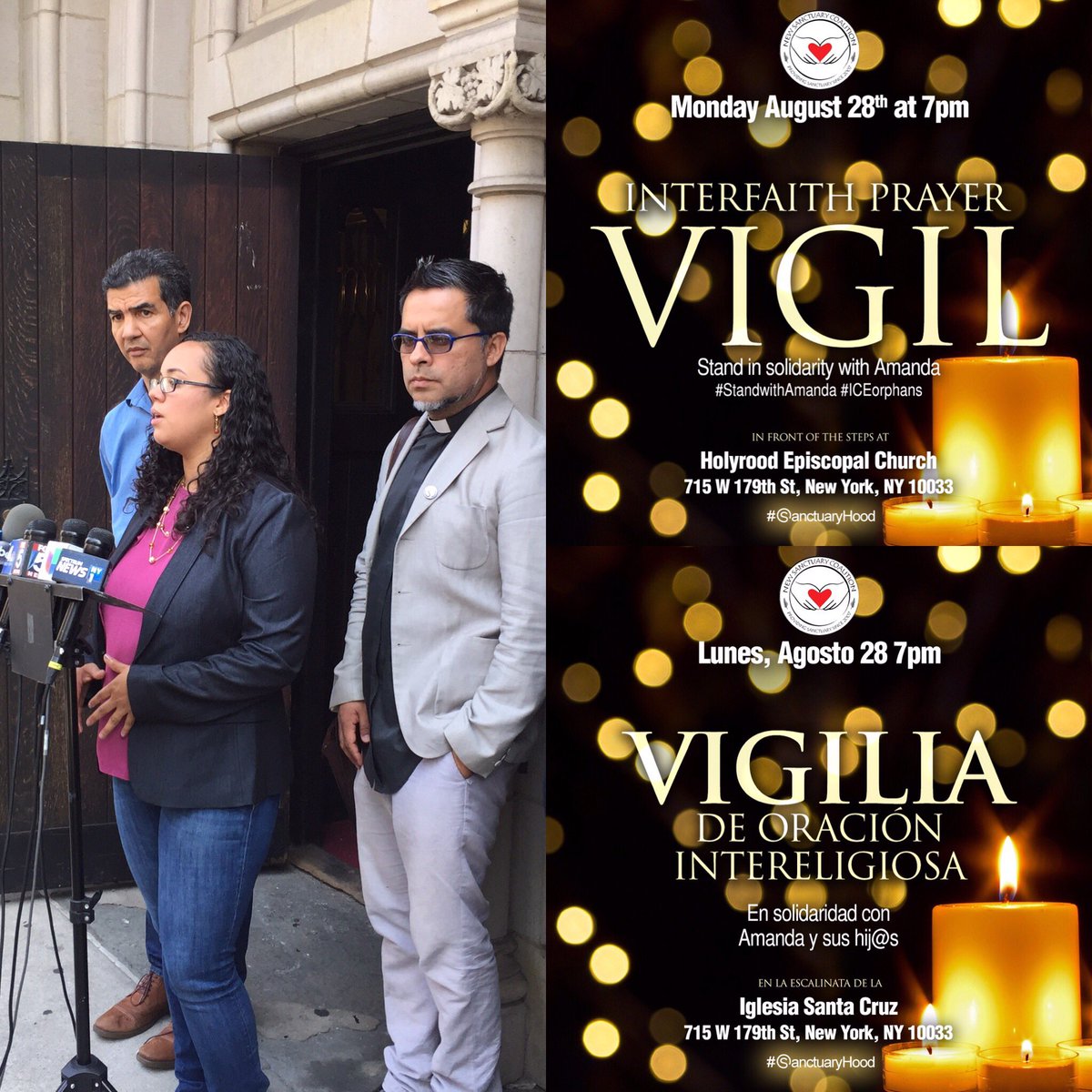 CnDelarosa's tweet photo. Tomorrow at 7pm join us for vigil in support of Amanda! A call for justice & solidarity for a mother who needs us! #IamAmanda #iceorphans https://t.co/bukpKZc5U0