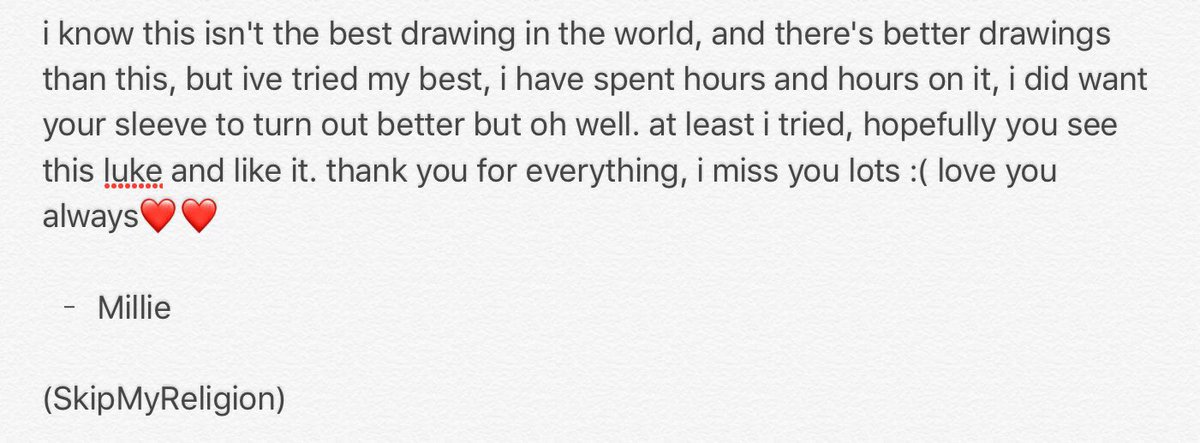 SkipMyReligion's tweet photo. credit to katie for telling me to upload😛

so i attempted to draw luke💓💓

wrote a note bc I have 140 characters😬😩

@luke_brooks @janoskians https://t.co/uBGRWSAoVL