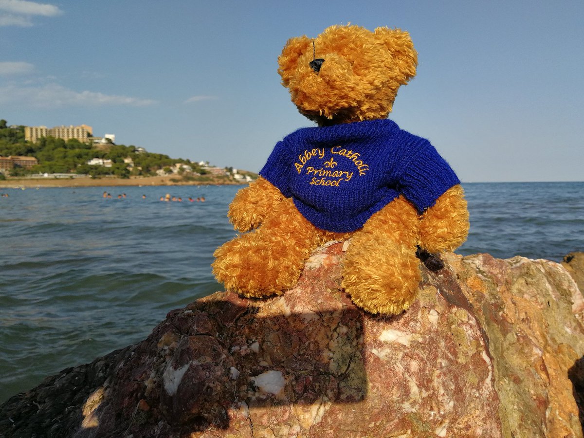 irenegcps's tweet photo. @AbbeyPrimary Travelling Ted has been enjoying his last days of holidays at the beach in Spain! https://t.co/mcIJMWyffR
