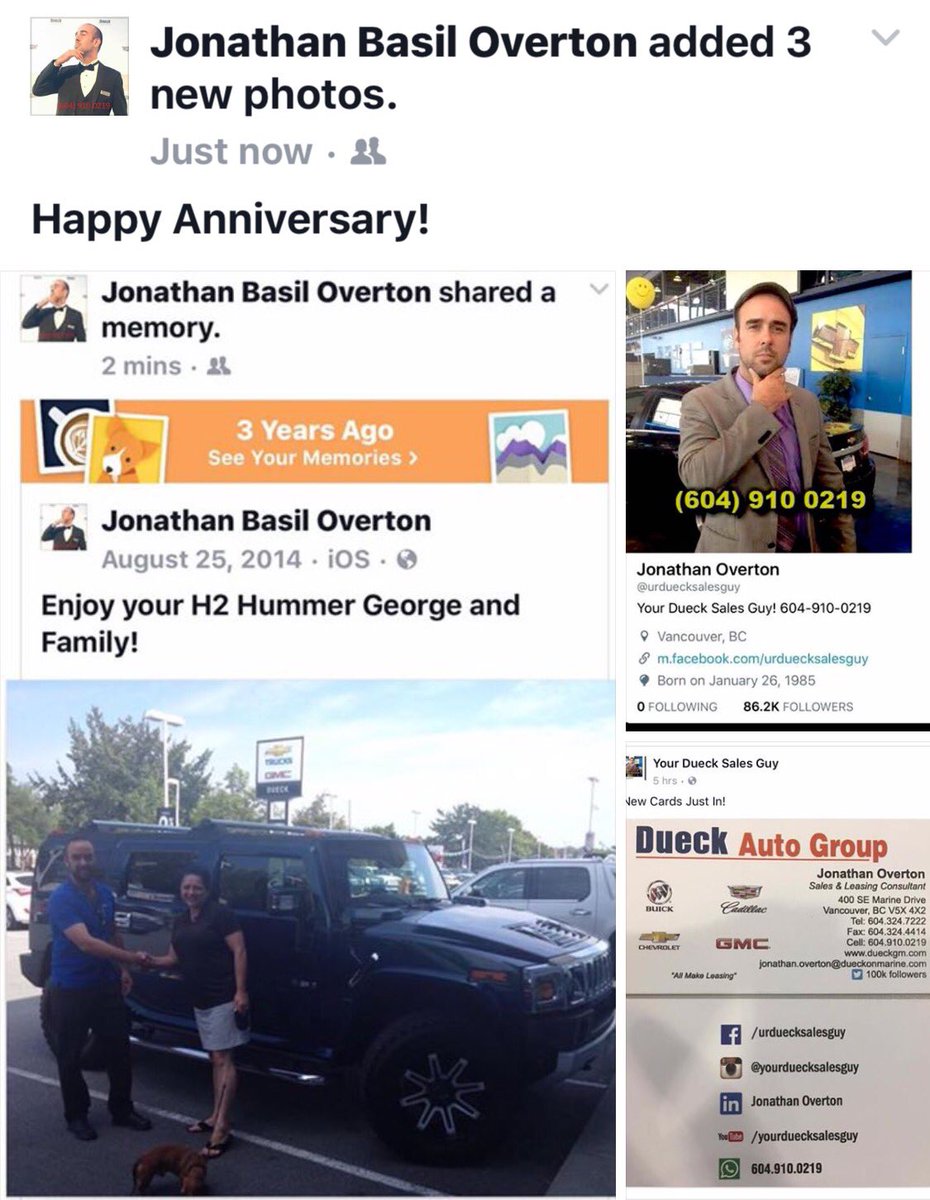 urduecksalesguy's tweet photo. #DueckThrowBackPost! #Happy #Anniversary! #TeamDueck #Just_Du_eck #Got_Dueck @Dueckgm @Chevrolet @Cadillac @Buick @ThisIsGMC @GMcanada #4col https://t.co/yIsiBh0Bs3