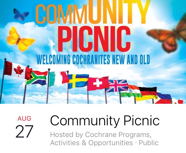 CochraneFunVan's tweet photo. Still time to join the fun at the CommUNITY Picnic. See you at the Cochrane Ranche (Hwy 1A just east of Hwy 22). https://t.co/7abRcptTmp