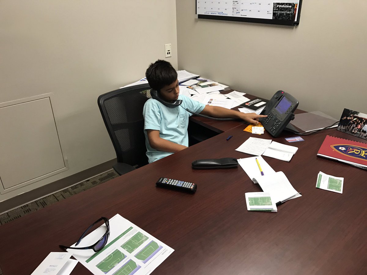 petkemike's tweet photo. At the office with my boys. I think he might have just called Craig Waibel to negotiate a contract. #futuregaffer https://t.co/h3CusDpzoG