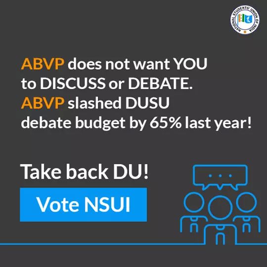 Shahrukh_NSUI_'s tweet photo. #ThinkforYourself #TakeBackDU #VoteNSUI https://t.co/I5bpAiiNdj