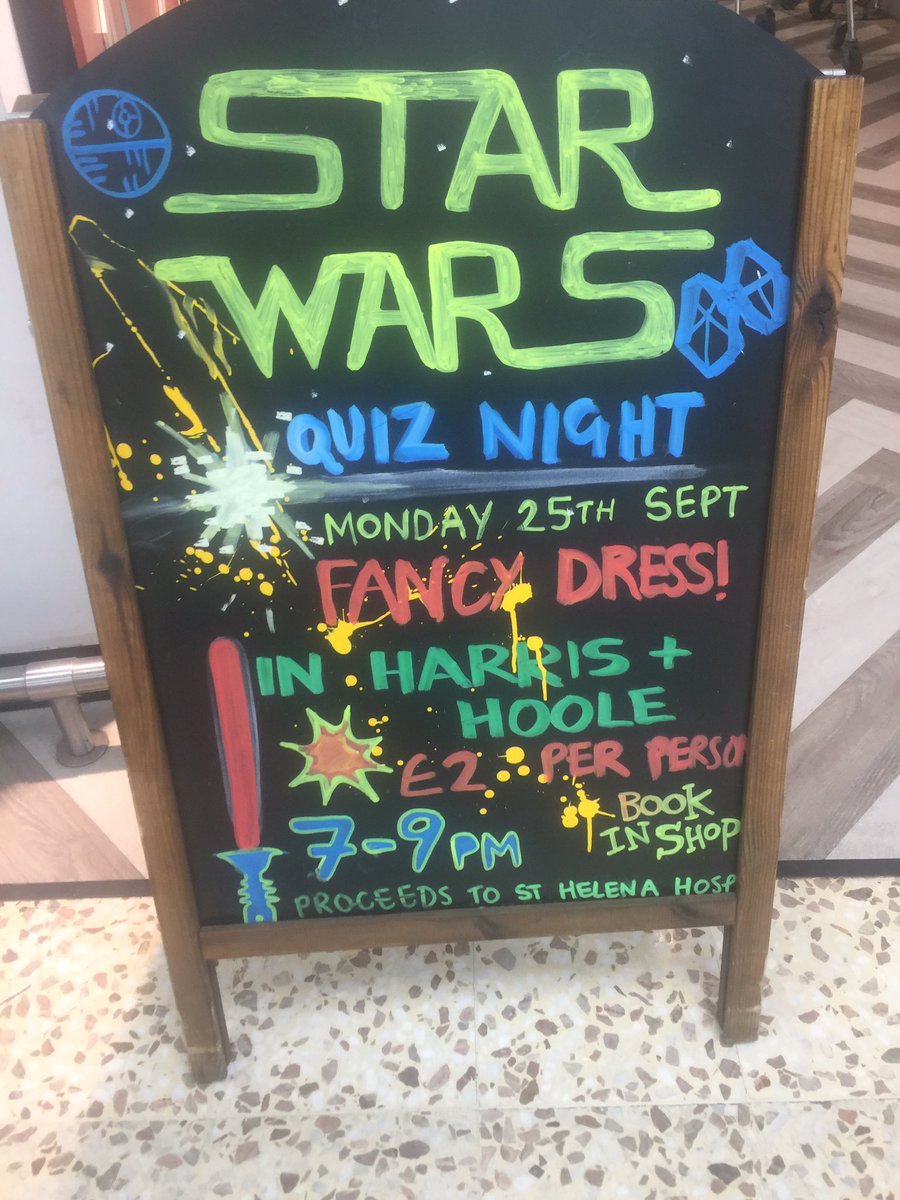 HH_Colchester's tweet photo. #quiz2 will be Star Wars themed! Will you be on the dark side? 25th September - 7-9pm All proceeds for @StHelenaHospice #quiz #colchester https://t.co/5pNyOnV7d4
