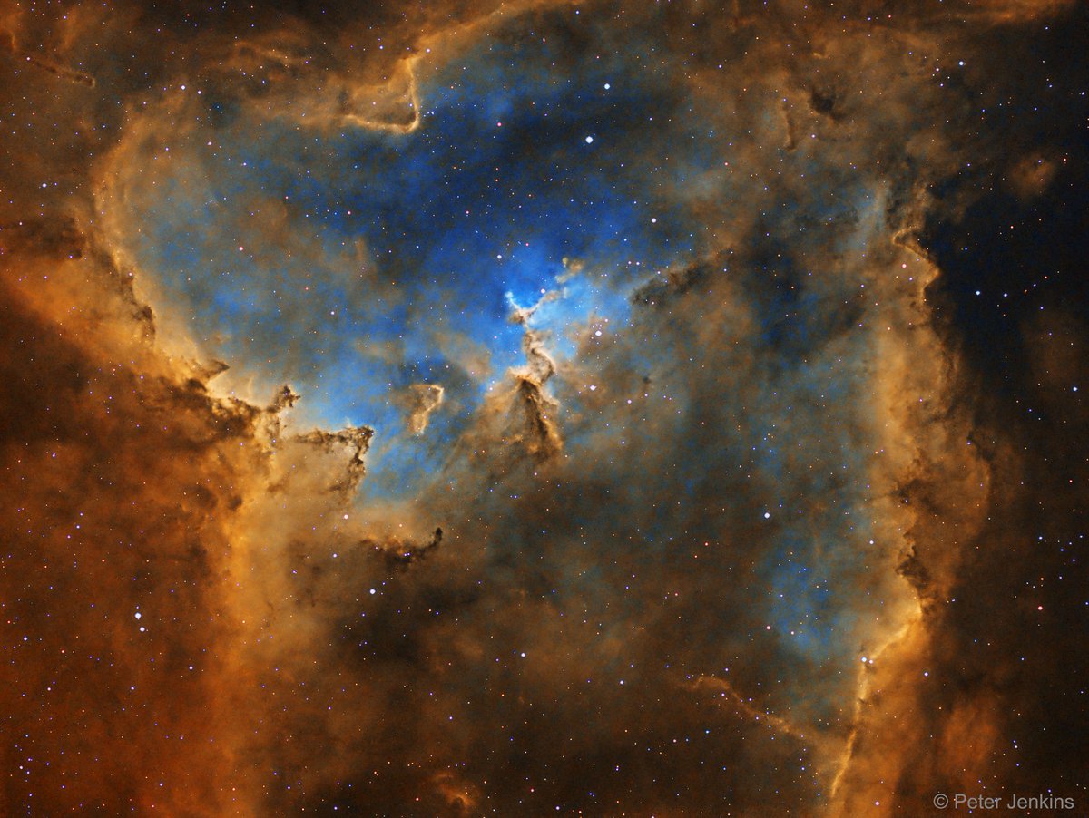 GetHolomatrix's tweet photo. The Heart Nebula is powered by by stellar winds and radiation from massive hot stars in the nebula's newborn star cluster Melotte 15. https://t.co/lqZfRq26Dn