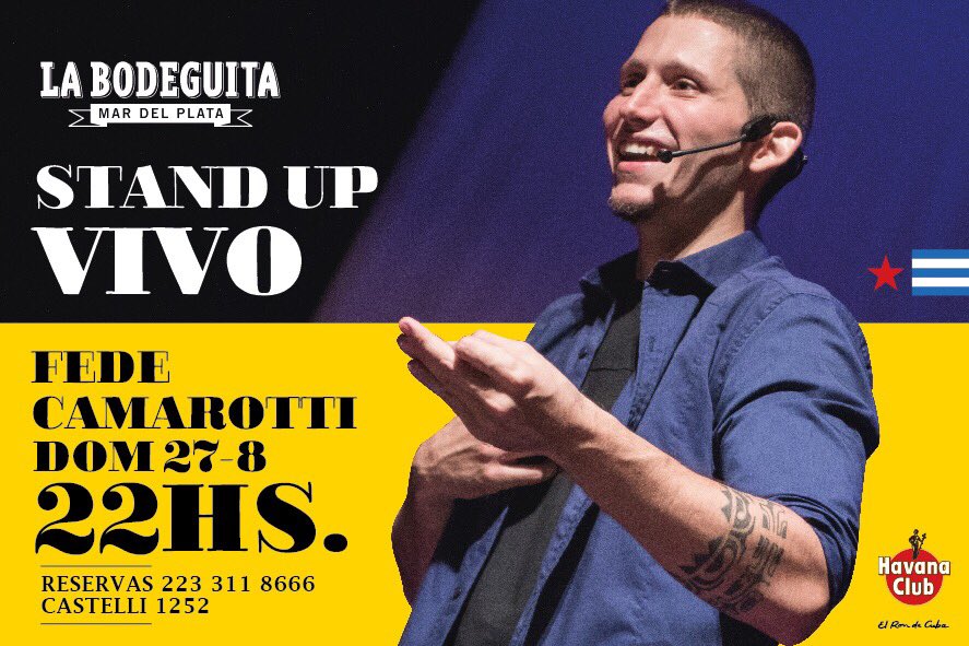 fedecamarotti's tweet photo. • Hoy Mar del Plata nos vemos en @LaBodeguitaMDQ!
Toda la info en este flyer donde estoy churrísimo con mi camisa de colectivero
👇🏻👇🏻👇🏻👇🏻👇🏻 https://t.co/Tv9ttH4wJT