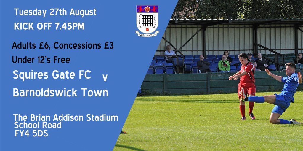 squiresgatefc's tweet photo. Two free tickets up for grabs for Tuesday nights game vs @barlickfc, just RT this tweet to be in the draw! Winner drawn Tuesday 4pm! #UTG https://t.co/k1kJXXrQV5