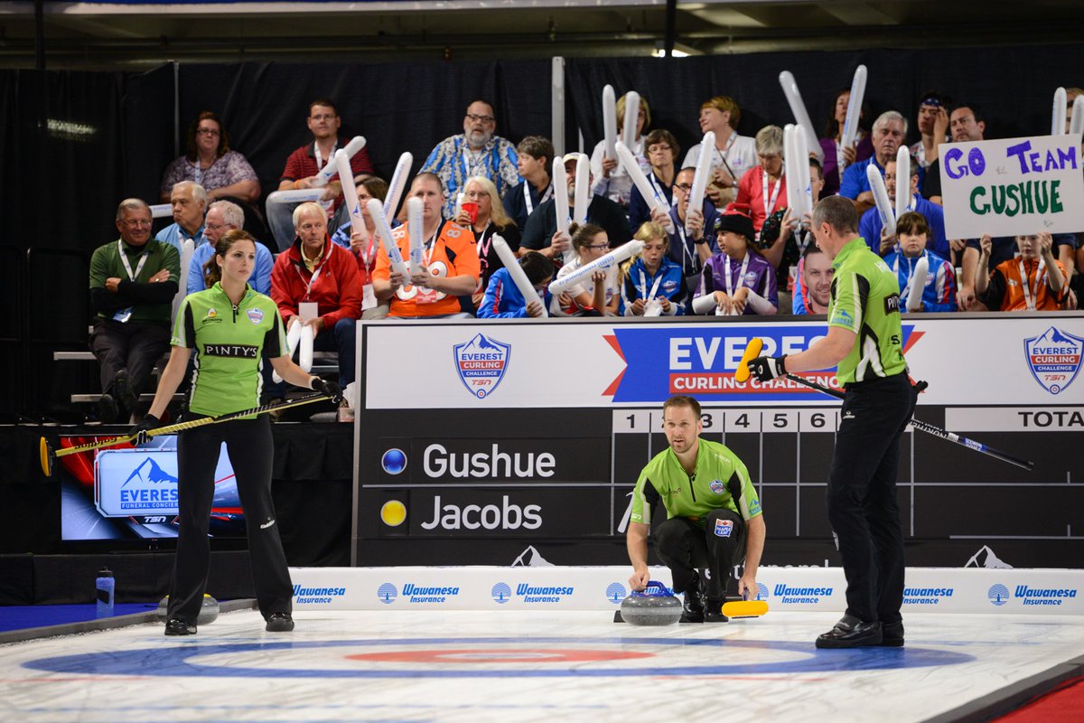 TeamHoman's tweet photo. Team Gushue is FINALS bound at the #ECC2017! Our @lweagle19 shooting for the BIG $200,000 winners-take-all prize! 💰 6:30pm ET on TSN. https://t.co/lgiVCyyIat