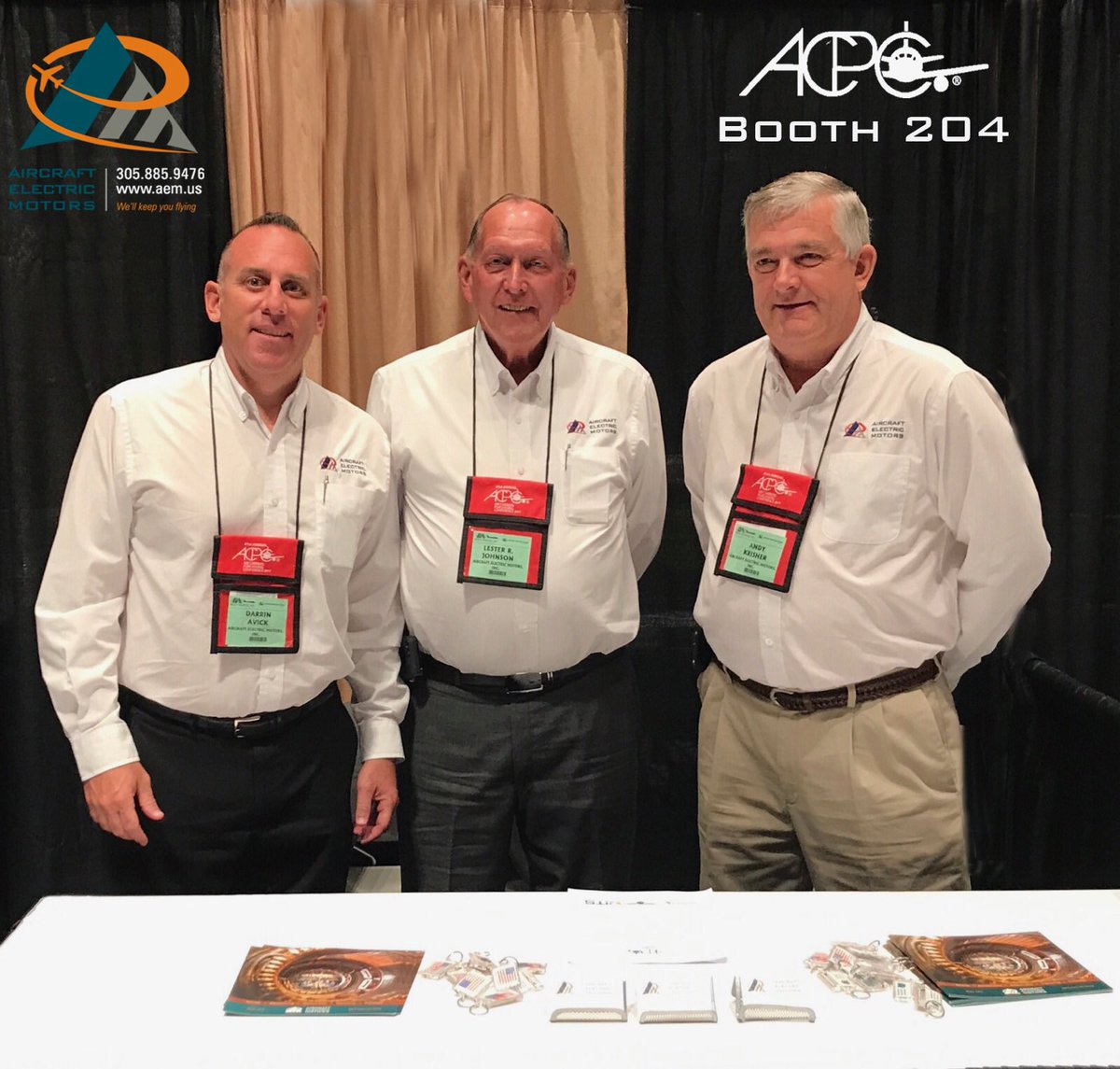 AirElecMotors's tweet photo. Aircraft Electric Motors team is manning our booth at #ACPC2017 in San Diego!

Please come by and visit with us at Booth 204! https://t.co/oINXgxJ32M