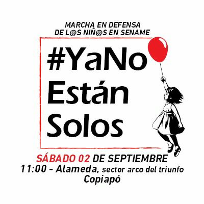 Hugo_Bugueno's tweet photo. Sábado 2 de Septiembre 11:00
Alameda Copiapo
Marcha Ya No Están Solos
En defensa de los niños del #Sename
#YaNoEstanSolos #YNES #Copiapo https://t.co/iZp9J8Vmg4