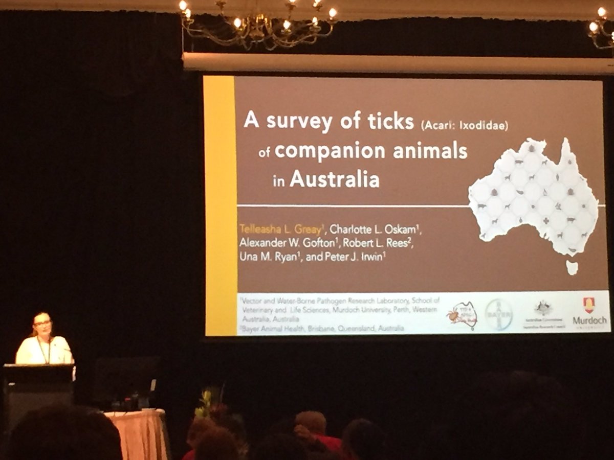 DrCharOskam's tweet photo. Well #TTP9 the @cryptick_lab has landed! First up #TelleashaGreay talking about a 7465 Aus tick survey! Great talk Teash! https://t.co/nynlaaatKa