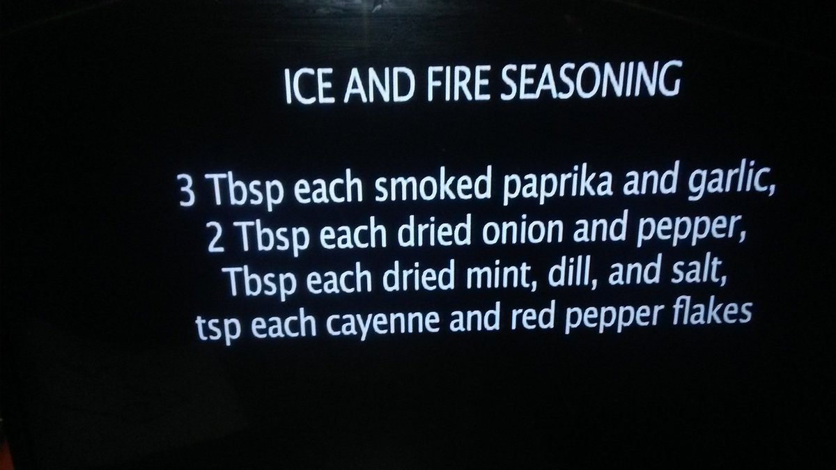 DinDaBoonies's tweet photo. First off: Fire n Ice Seasoning blend for #GamesOfThronesfinale #FireFete #TVSerialDinners https://t.co/RiqpMRMAeH