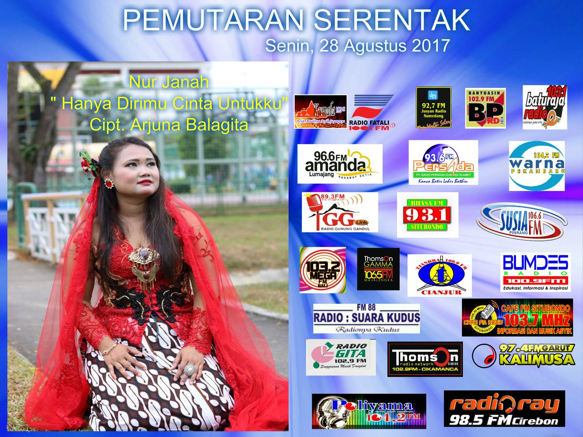 KumalaFM's tweet photo. Pemutaran Serentak NUR JANAH " HANYA DIRIMU CINTA UNTUKKU " @KumalaFM di Program SKJ Saatnya Kumala Joget..
@NungNurjanah11 @dhyazcheerfull https://t.co/WgpLvQmo4O