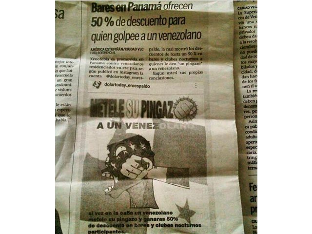 Edigo83's tweet photo. .@NicolasMaduro @dcabellor  @LaHojillaenTV 
En #Panama "XENOFOBIA" Otro logro de la @unidadvenezuela @JulioBorges @FreddyGuevaraC https://t.co/DMlYSkJmVB