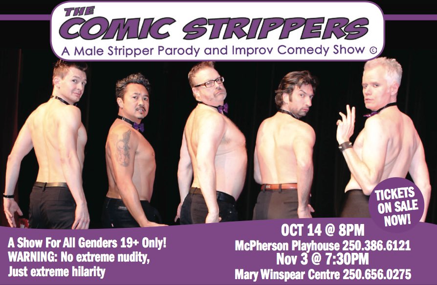 Hang on #Sidney &amp; #Victoria ...our laugh machine is heading your way ! #vancouverisland #TheComicStrippers2017 #improv #comedy