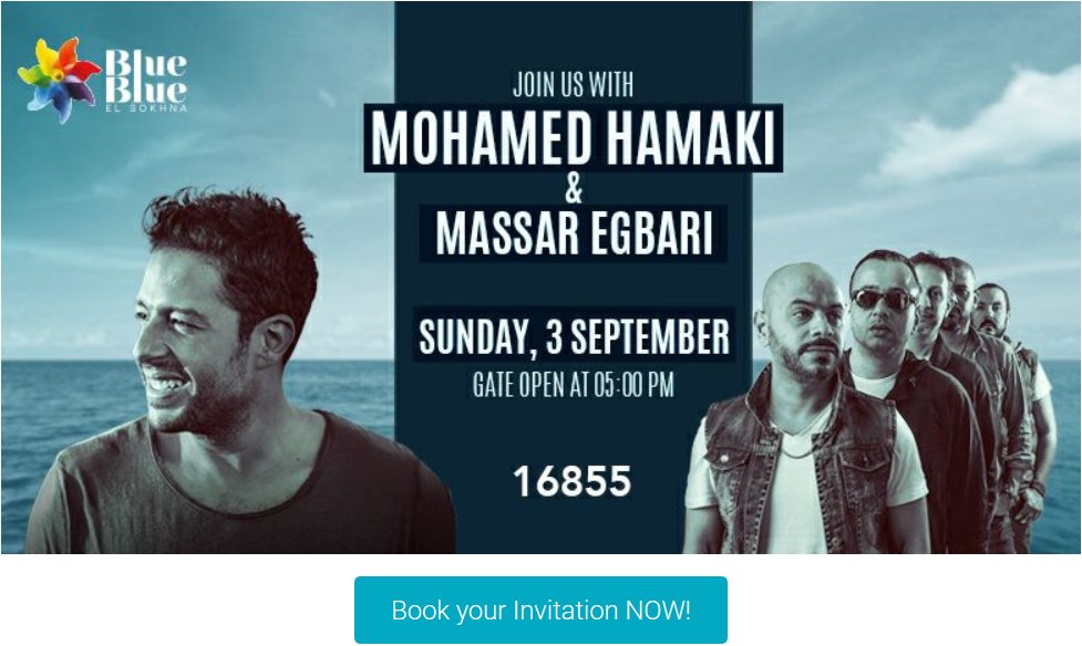 hiwaveeventsme's tweet photo. Don't miss it !
Book your invitation now | https://t.co/rJB96EroRq
#Hamaki #MassarEgbari #Blueblue #Sokhna #Hiwave https://t.co/OjkIyyU3kA