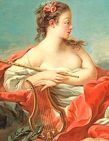 Machezm's tweet photo. Musas del #MundoAntiguo Erató (Ἐρατώ, ‘la amorosa’) poesía lírica-amorosa (canción amatoria). Coronada con rosas, se la representa portando https://t.co/GgNaNnWS4c