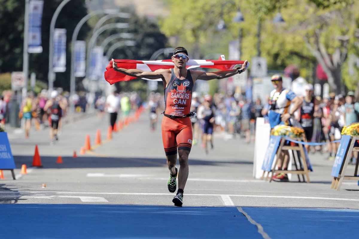 worldtriathlon's tweet photo. Wouldn't it be cool to win after having a flat tire? Well you did @LSandersTri you're the #LongDistance World Champ! https://t.co/Y1L9UZJv8e https://t.co/dl9iZPJlSb