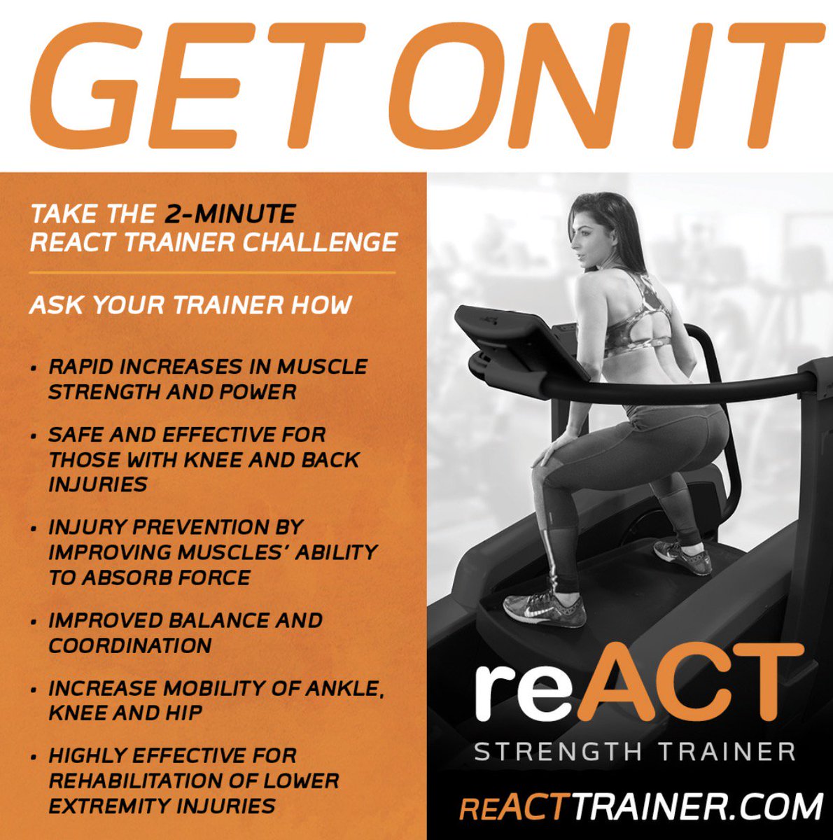 WorkoutAnytime's tweet photo. Have YOU taken the reACT Challenge? Ask a team member about it today! #reacttrainer #workoutanytime https://t.co/nXAT8Uf46G