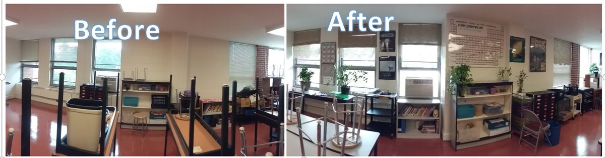SRMS_Science's tweet photo. #Backtoschool tomorrow! Not quite perfect, but ready enough for the 1st day. #TeacherLife #classroomsetup2017 #middleschool #science https://t.co/3UccqJ4xUo
