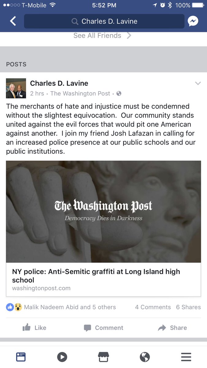 CharlesDLavine's tweet photo. My statement condemning Anti-Semitic graffiti on grounds of #Syosett High School. https://t.co/TJOA1ez06N