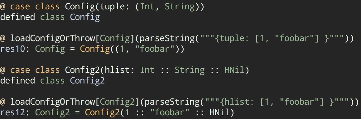 mapastr's tweet photo. #pureconfig 0.8.0 has support for reading tuples and #shapeless HList from HOCON lists https://t.co/JckSmPfutJ