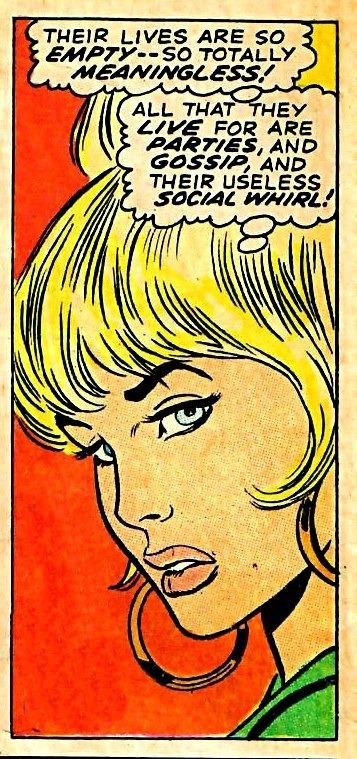 mcpheeceo's tweet photo. Despairing of the social whirl, gossip & parties.
By Marvel Comic artist John Buscema, 1970.
#QuestForMeaning https://t.co/q3nJRQjxpf