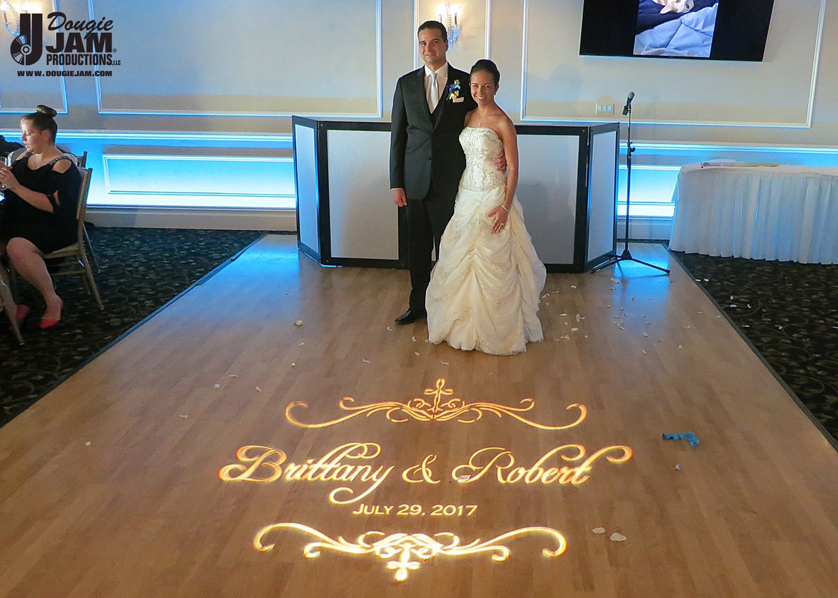 Our custom wedding gobos are a great addition to any reception. #DJP #weddingdjsct