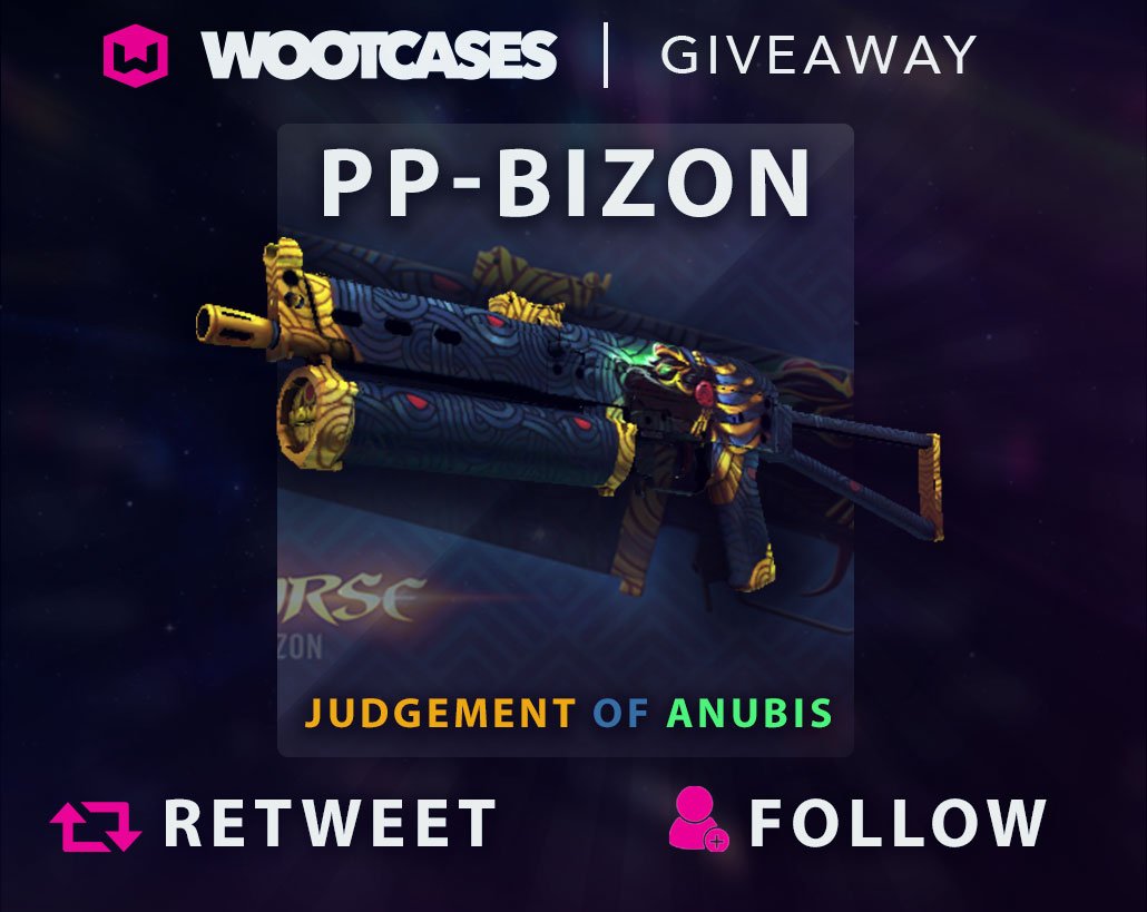 wootcases's tweet photo. 🔥 PP-Bizon | Judgement Of Anubis GIVEAWAY!

-RT &amp; Follow
-Tag 3 Friends
-Like: https://t.co/Xdhn7w40vq
(show proof!)

24hs #CSGOgiveaway https://t.co/uUlKTKqmCB