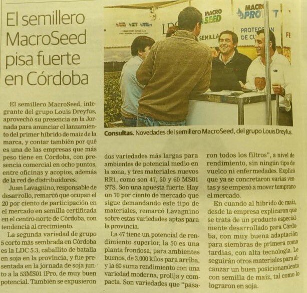 nsperanza's tweet photo. La fortaleza y el liderazgo de @macro_seed en Córdoba: sus productos y su gente. @CrespiGuille @LucianoSerafin0 @joaquinbruerag @juanil3 https://t.co/7ixhsCTdHz