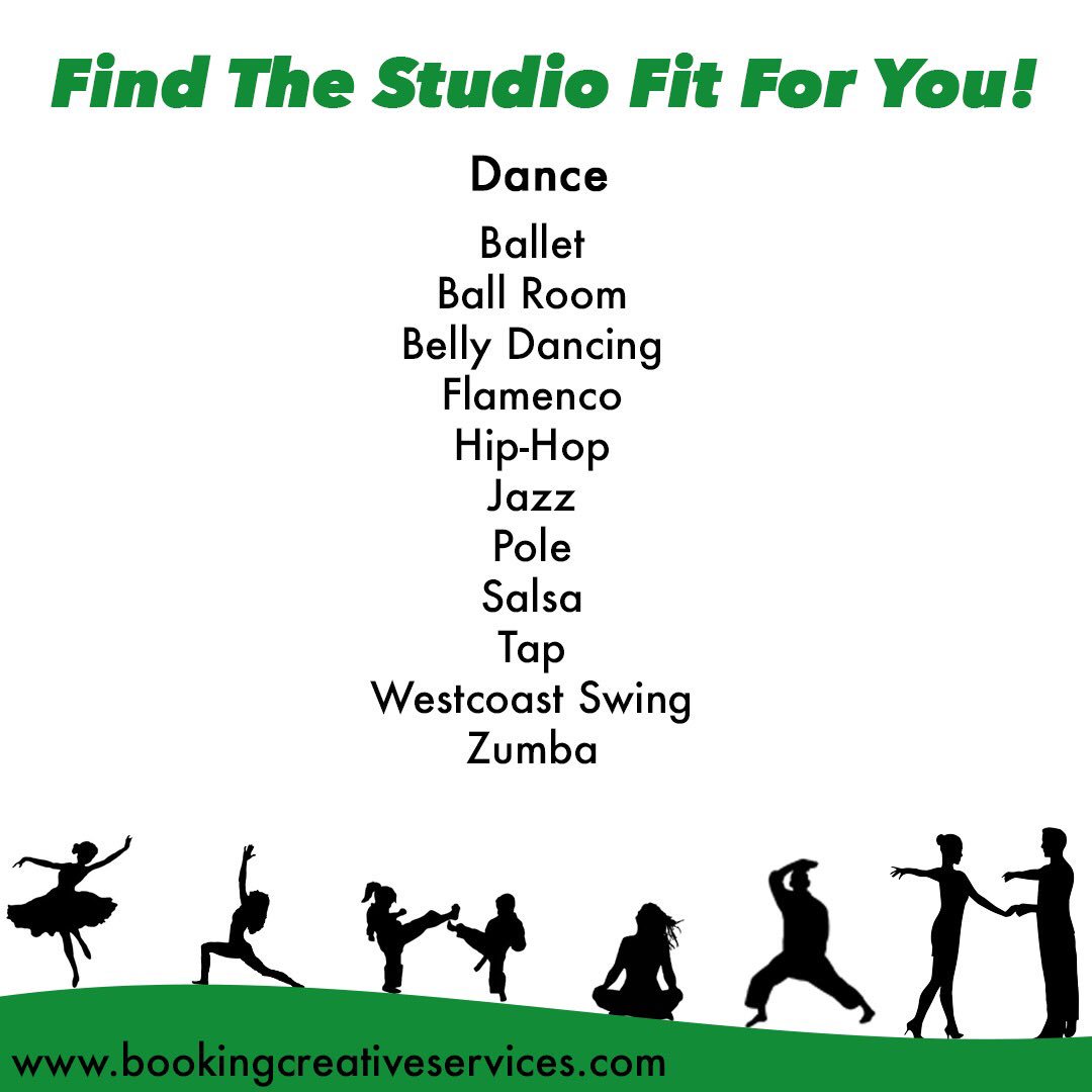 bcs_info_'s tweet photo. Find the studio fit for you! #balletclass #danceclass #bellydance #flamenco #hiphopdance #poledance #tapdance https://t.co/THuQ8FFIaV