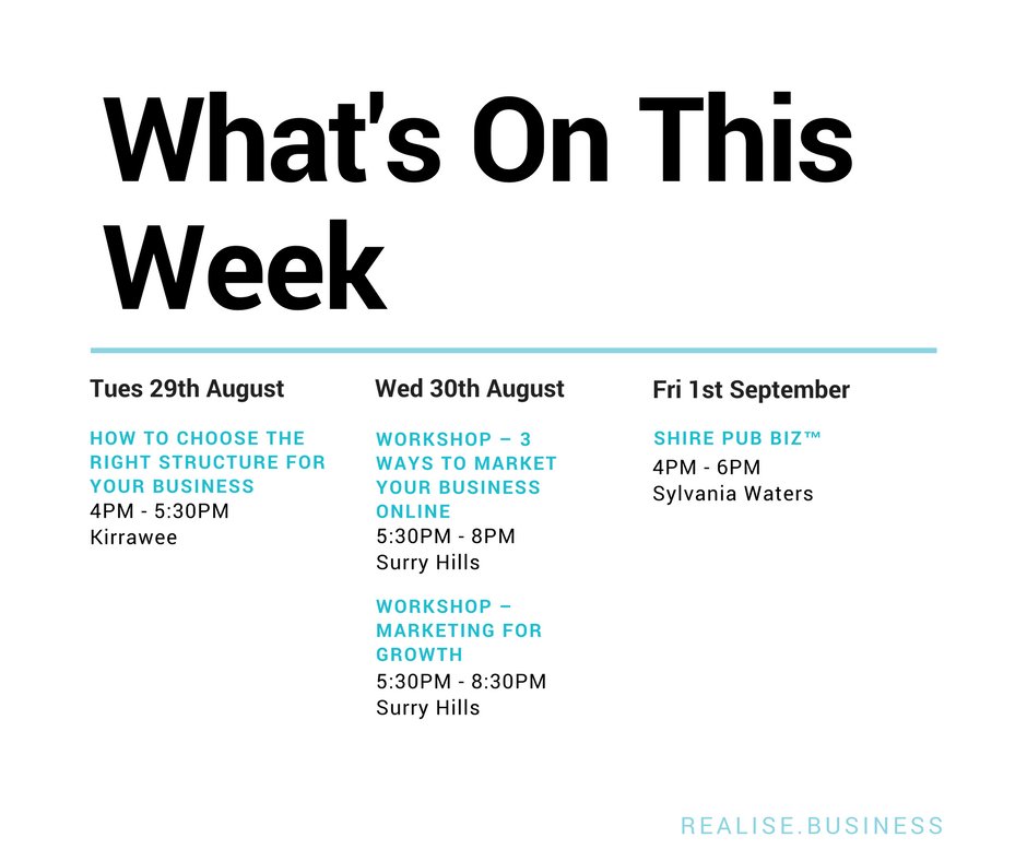 RealiseBusiness's tweet image. #CompanyStructure #GrowthMarketing #DigitalMarketing #Networking | We&apos;ve got a great week ahead of us! Book now: bit.ly/2nUQLVZ