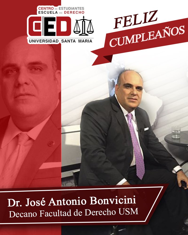 Hoy #27Ago Desde el Centro de Estudiantes de la Escuela de Derecho queremos desearle un Feliz Cumpleaños a nuestro Decanato <a href="/jabonvicini/">Jose A. Bonvicini R.</a>