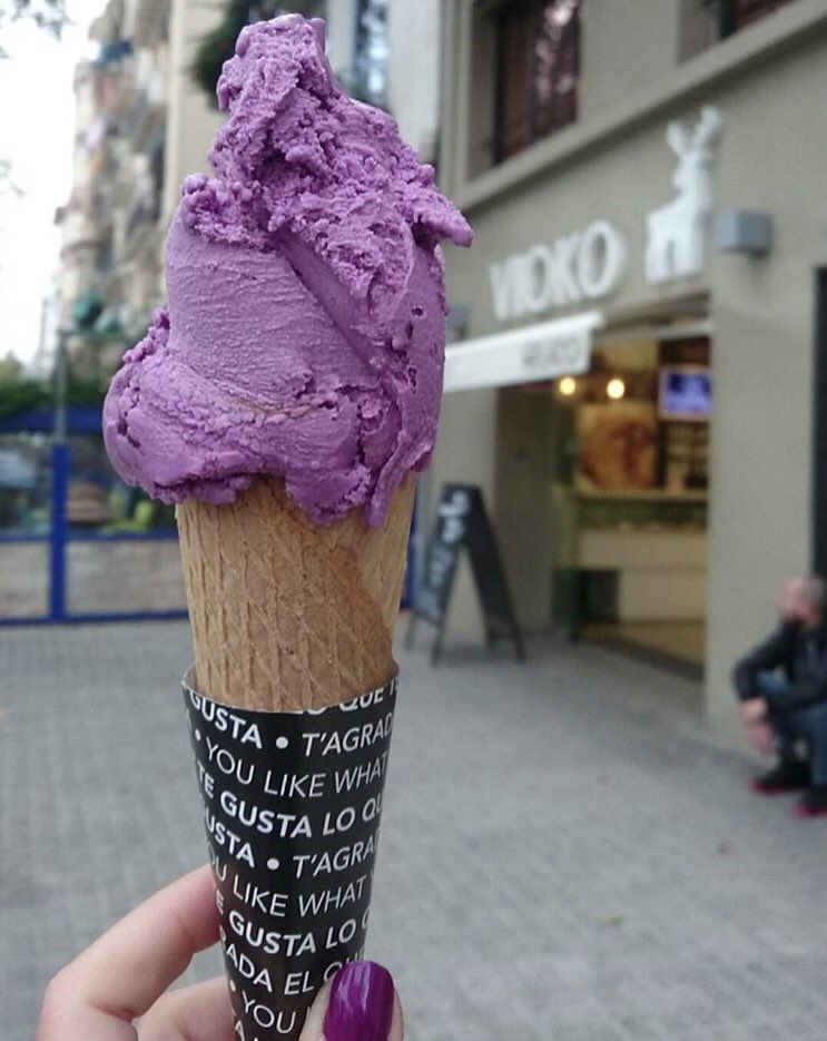RZendaki's tweet photo. #vioko #gelato #violate #lavender #ice_cream #Barcelona #Spain is the best gelato ever https://t.co/vqea7IFPwg