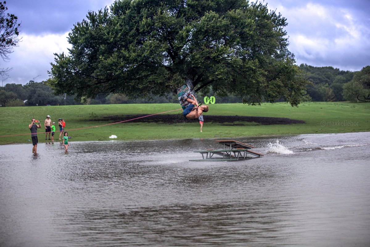 KXAN_Weather's tweet photo. Adam Gerrie wakeboarding in Zilker Park today after 7.5" rain. KXAN viewer Max Keliehor took the photo. Instagram: @maxkeliehor https://t.co/8mRFNgQgv6