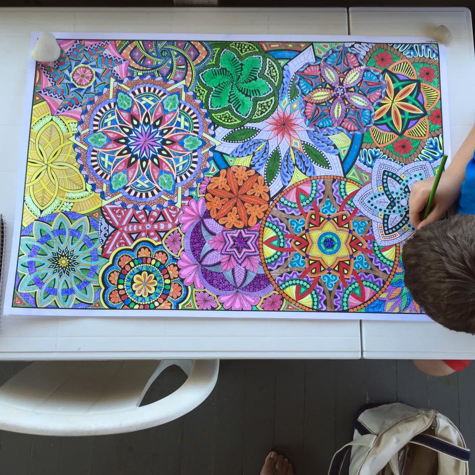 stuff2color's tweet photo. This is how we color! Mandala Madness design below #giantcoloring #jumboposter #coloring #datenight #stuff2color https://t.co/HHtmbRO6H2 https://t.co/VpCnaTw4E0
