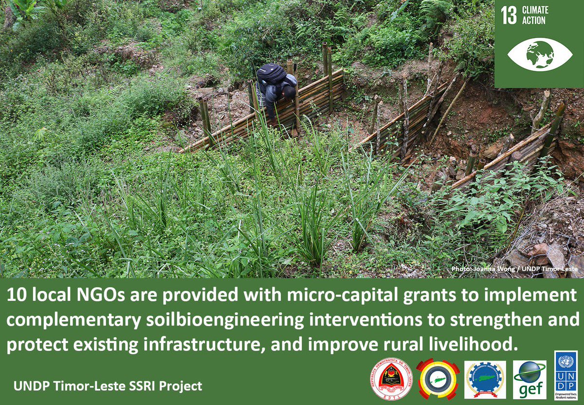 UNDPTimorLeste's tweet photo. #NGOs #soilbioengineering interventions to protect #infrastructure & improve #rural livelihood #SDG13 Read more: https://t.co/W1ForChNt6 https://t.co/tPDsykRo5w