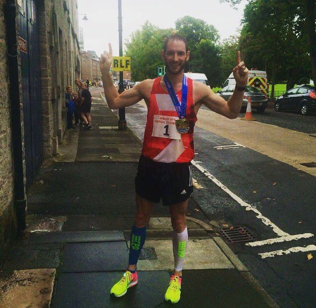 CEPSportsUK's tweet photo. Congrats to @kevinenglish who won the #Armagh City Marathon. Wearing an "eclectic" combo of our CEP Ultralight Calf Sleeves.
Way to go, Kev! https://t.co/6VR7ZD1IM7