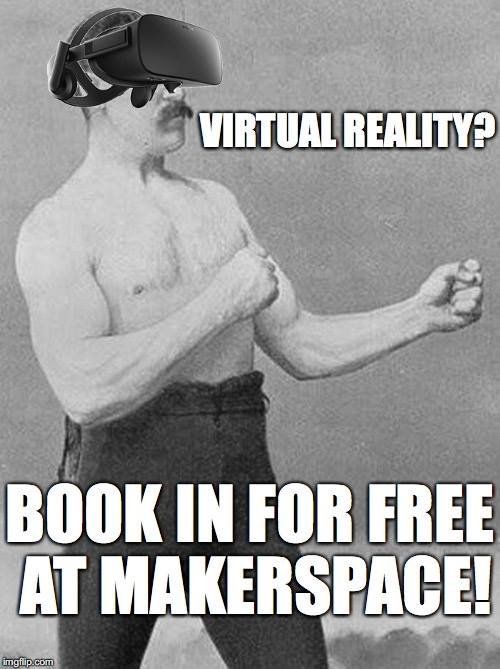 UOWMSC's tweet photo. Want to experience VR? Make a booking for the Makerspace VR Zone to try it for yourself! #uowmakerspace #oculusrift https://t.co/VakYuV4IRP https://t.co/RFpTe3fkbZ