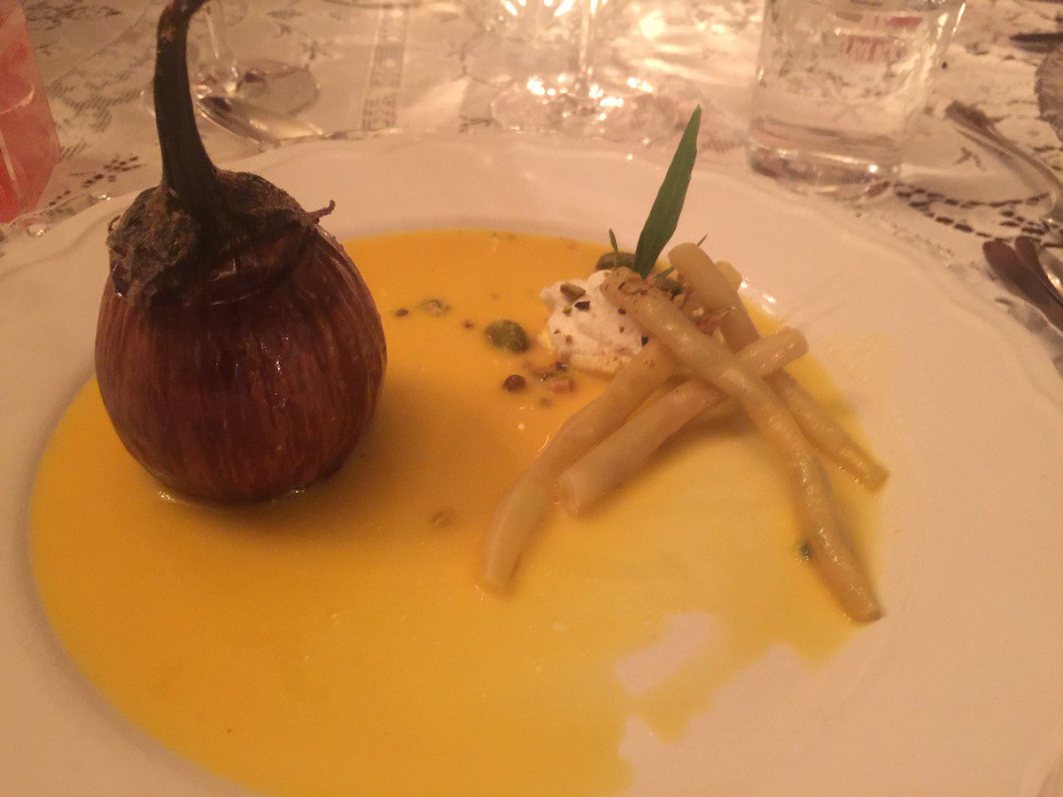 drkellyann's tweet photo. Calliope eggplant by the wonderful folks at #secrettable served with sweet yellow pepper. Gorgeousβand, of course, delicious! https://t.co/MzYB62yexV