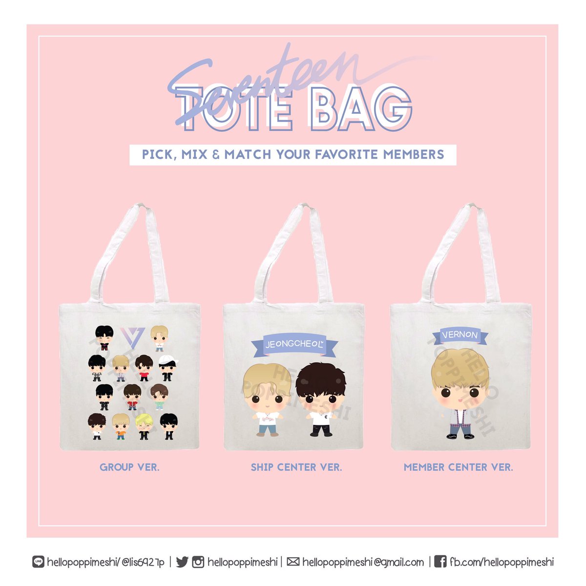 #SEVENTEEN merchandise is available for order! instagram.com/hellopoppimeshi