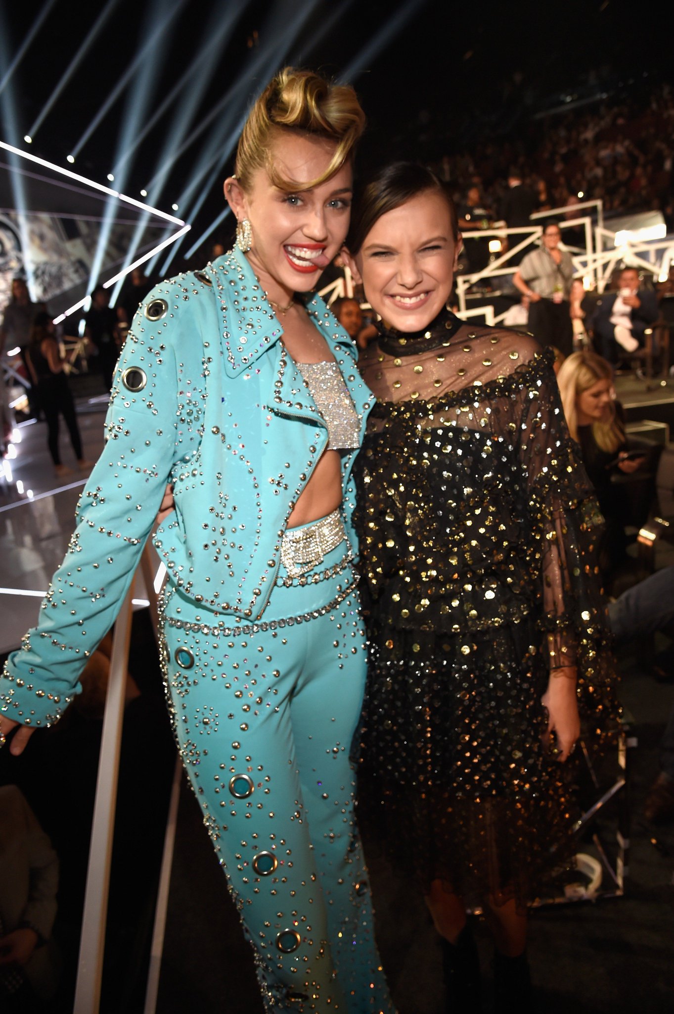 Millie Bobby Brown and Miley Cyrus - MTV Video Music Awards 2017