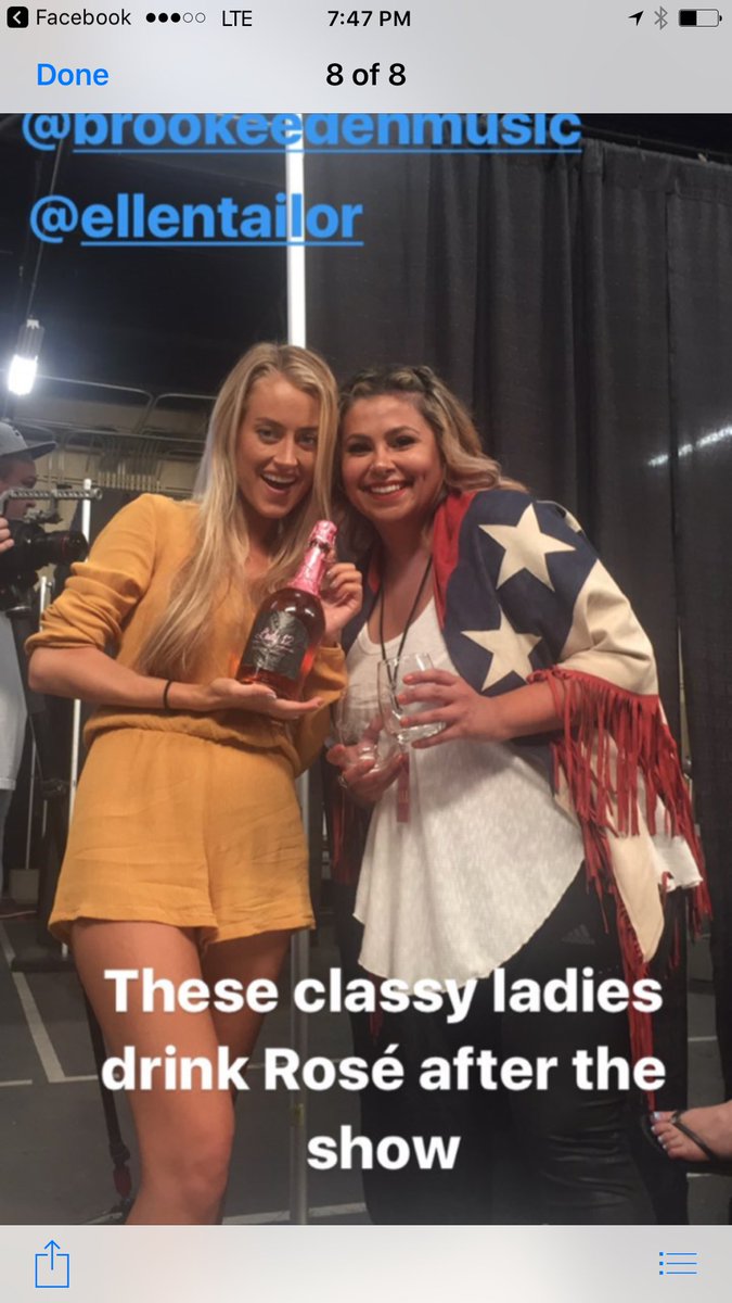 Lady12s's tweet photo. @BrookeEdenMusic we loved you at the #HometownThrowdown 2017 hope you enjoyed our Rosé!!? @EllenTailor https://t.co/JVUtzzTWMl