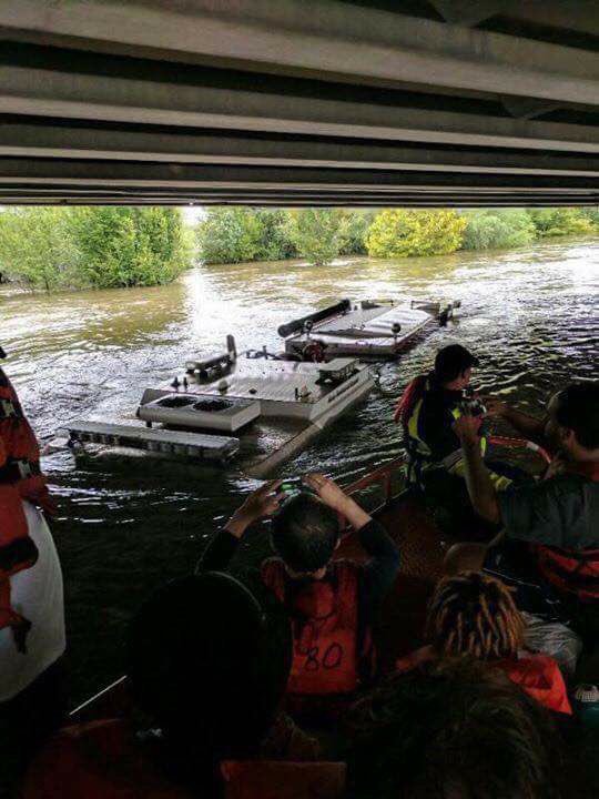 #HFD Engine 21 submerged underwater. Yeah, it's bad here in #Houston. #houstonfire