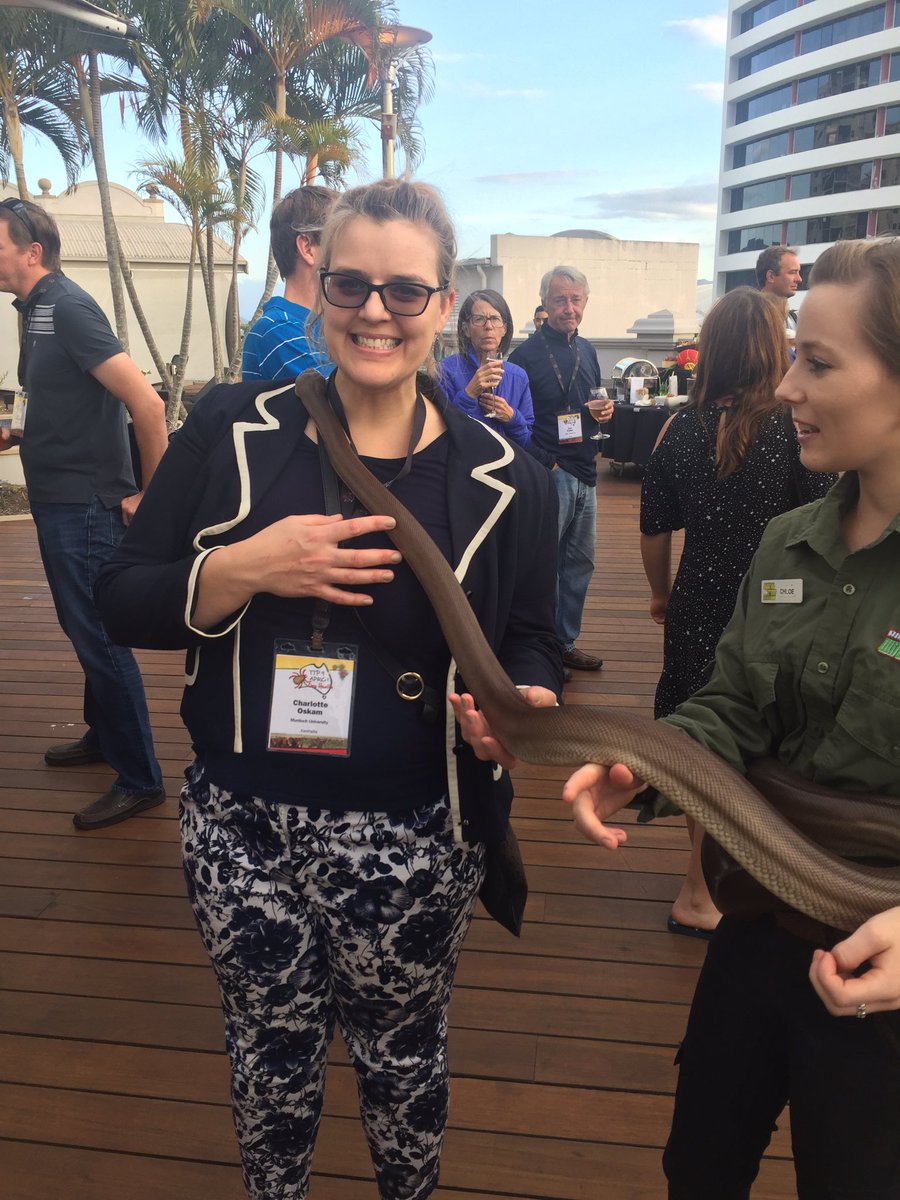 DrCharOskam's tweet photo. Me and snakey (olive python) at the opening ceremony for #TTP9 #thatface 😂😂 https://t.co/52CbRE2GYB